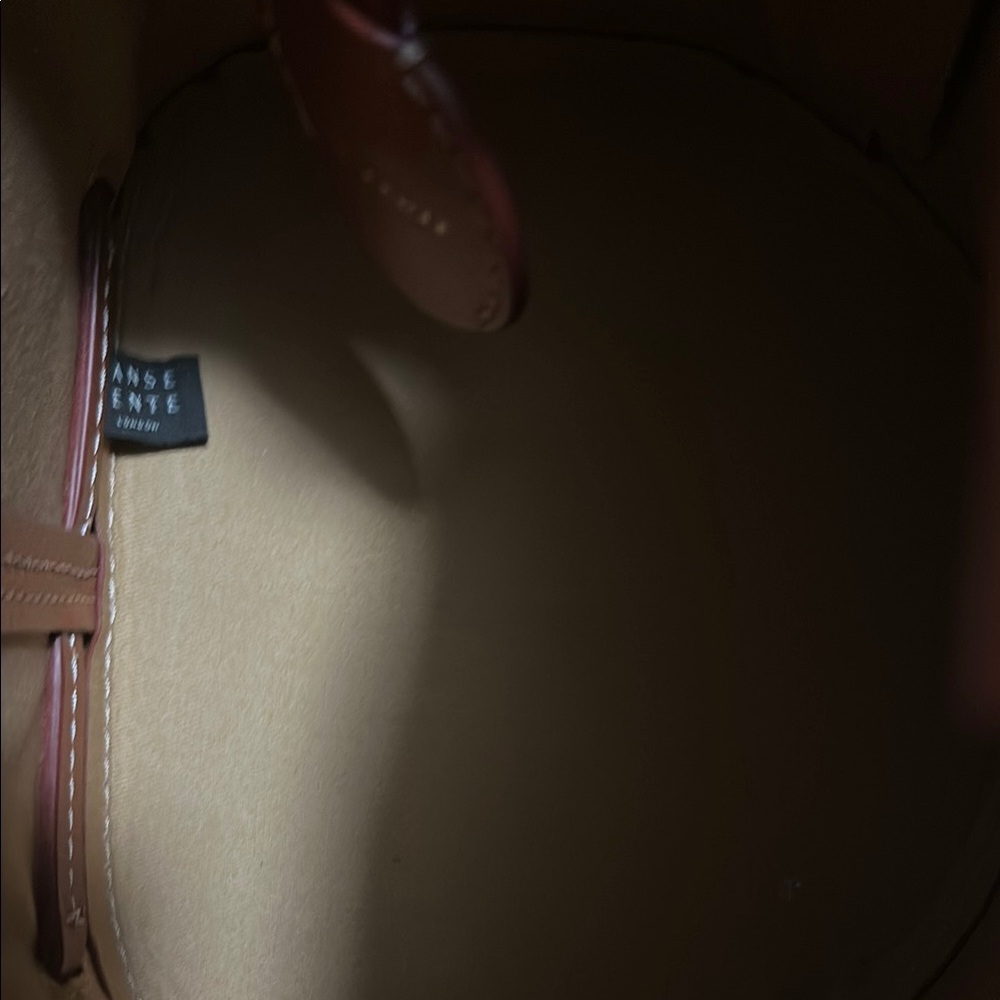 Women’s Tan Leather Backpack with Gold Accent - Picture 7 of 12